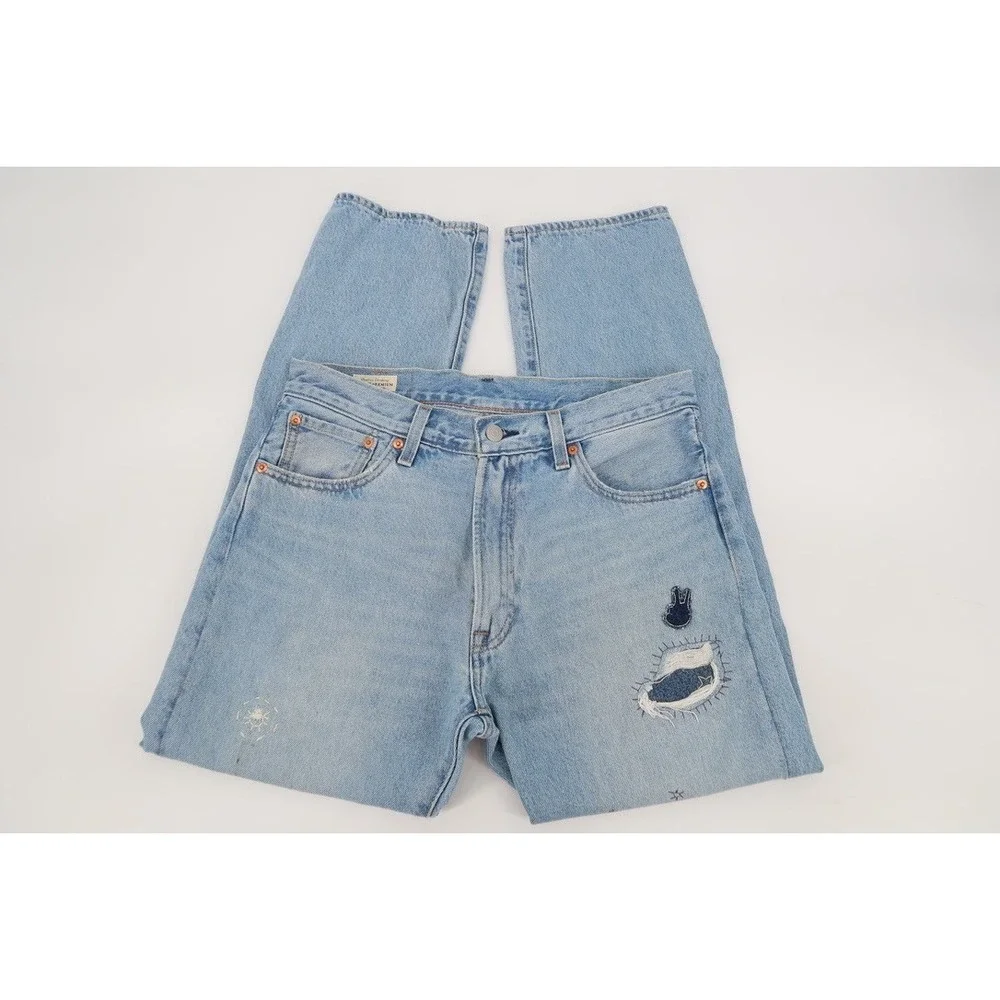 LEVI'S Premium Big E Lot‎ 551 Z Distressed Straight Fit Denim Jeans Mens 30x30